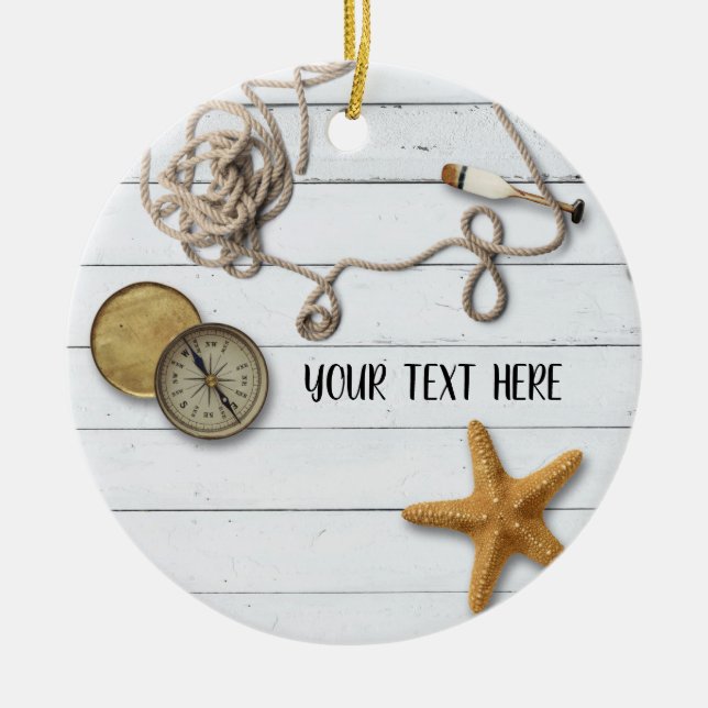 Keramisk prydnad för strandhus julgransprydnad keramik (Framsidan)