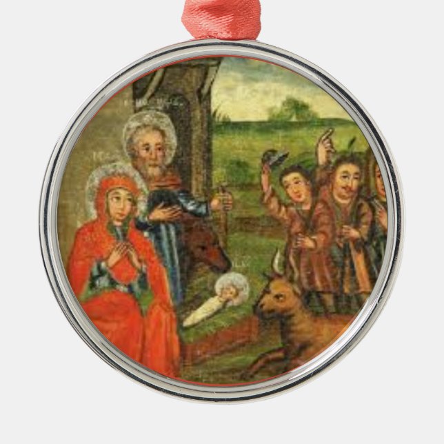 Keramisk prydnad för TYSK Nativity Julgransprydnad Metall (Framsidan)