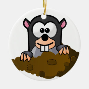 Keramisk prydnad. Mole. Julgransprydnad Keramik