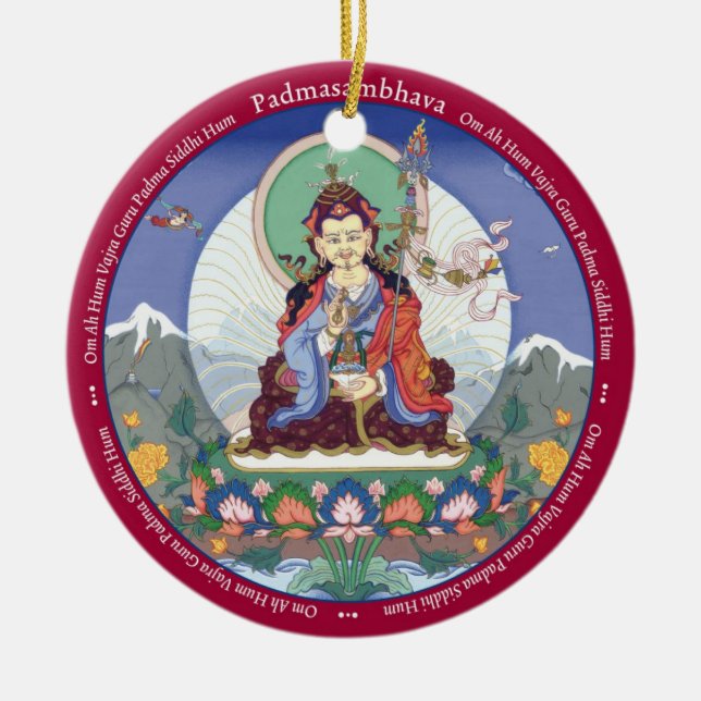 KERAMISK PRYDNAD - Padmasambhava + Nära övre Julgransprydnad Keramik (Framsidan)