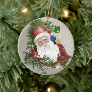 Keramisk prydnadscirkulär, traditionell tomt julgransprydnad keramik