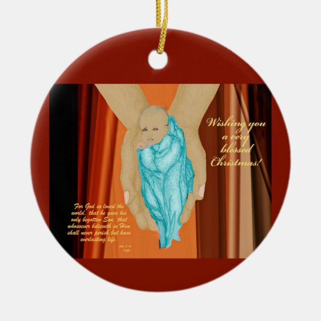 Keramisk prydnadsföremål julgransprydnad keramik (Framsidan)