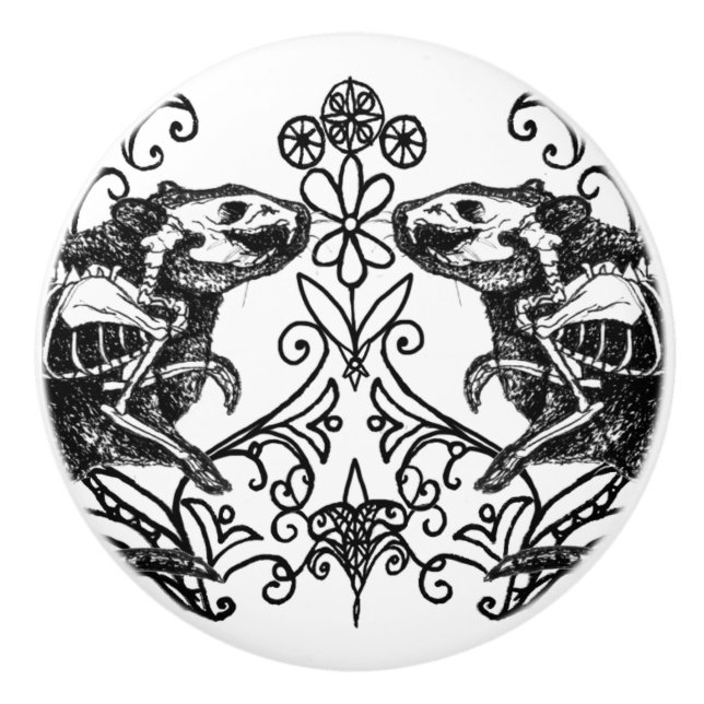 Keramisk rattanatomi-knopp knopp (Framsidan)