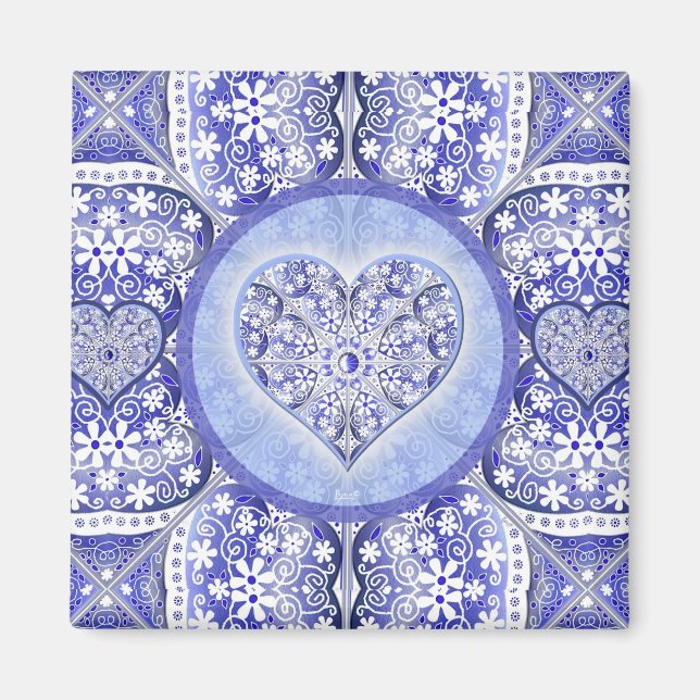 Keramisk snöre Blue i Grekland Magnet (Framsidan)