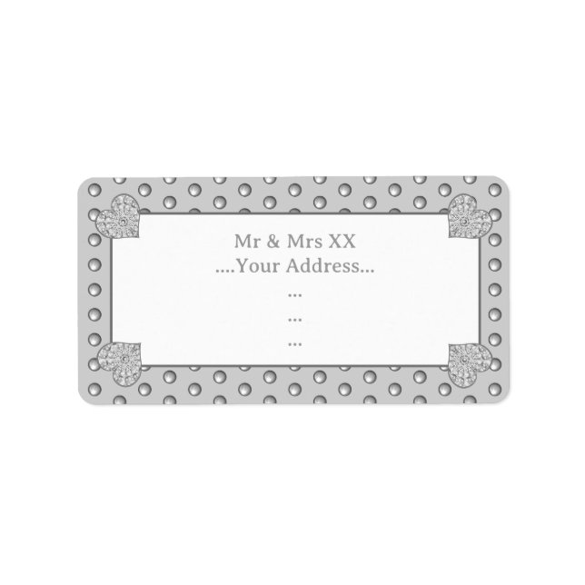 Keramisk Snöre grått Adressetikett (Framsidan)