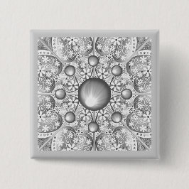 Keramisk Snöre Grått Knapp