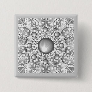 Keramisk Snöre Grått Knapp