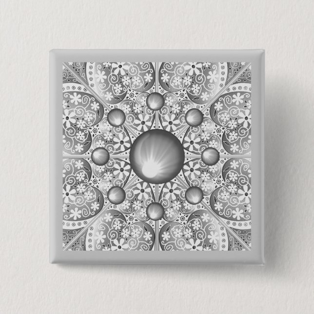 Keramisk Snöre Grått Knapp (Framsida)