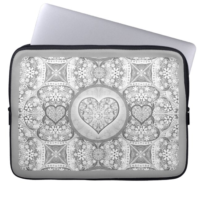 Keramisk snöre Grått Laptop Fodral (Framsidan)