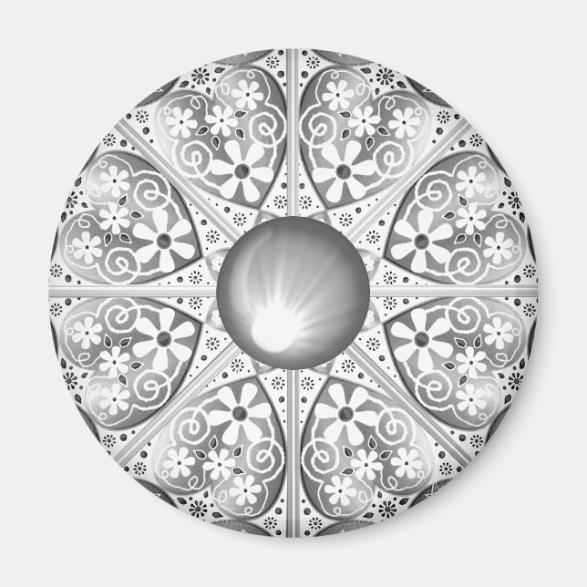 Keramisk snöre Grått Magnet (Framsidan)