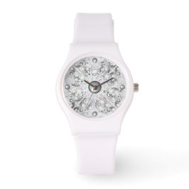 Keramisk snöre grått och snöflake armbandsur