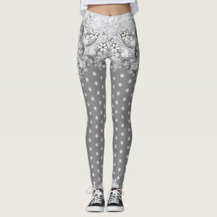 Keramisk snöre grått och snöflake leggings