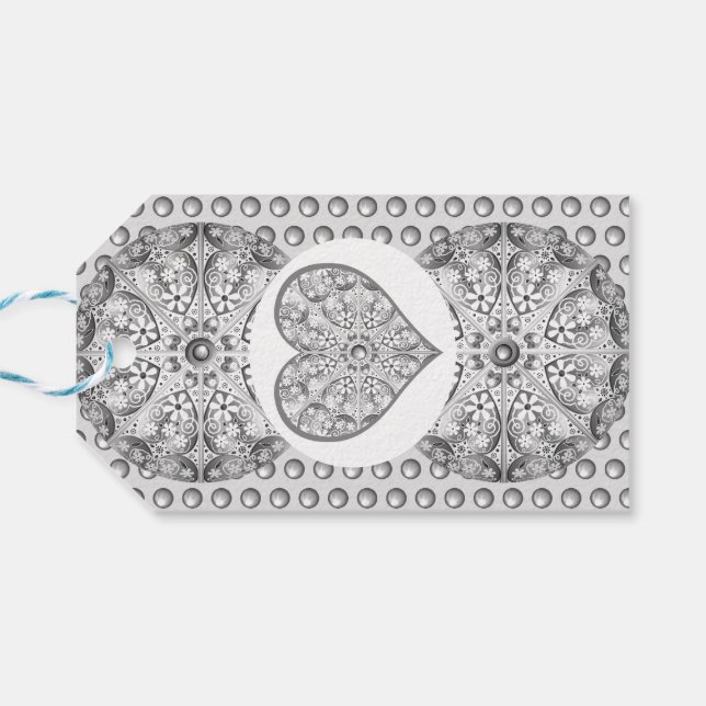 Keramisk Snöre grått Presentetikett (Baksidan Horisontell)