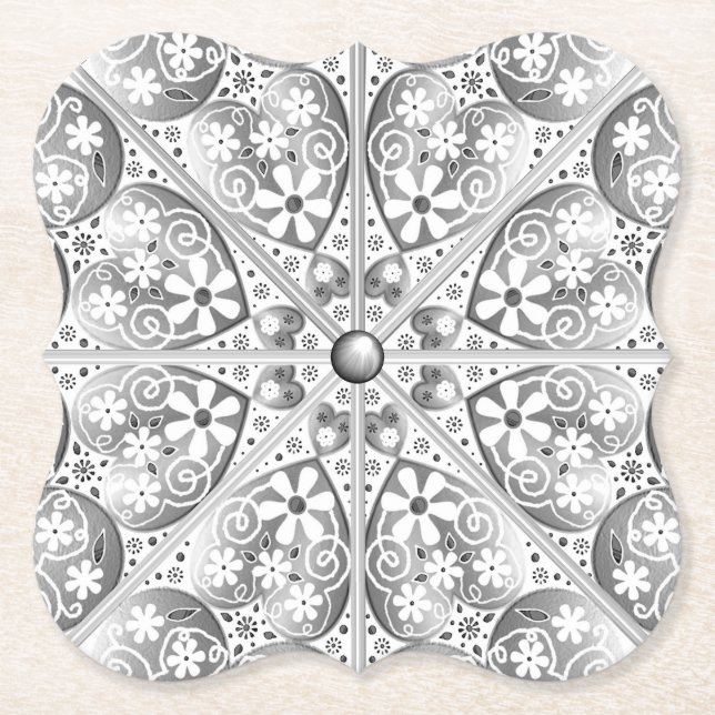 Keramisk snöre Grått Underlägg Papper (Framsida)