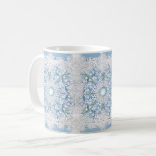 Keramisk snöre Light blue och snöflake Kaffemugg