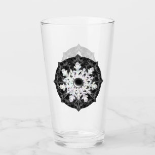 Keramisk snöre svart och snöflake glaskopp