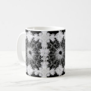 Keramisk snöre svart och snöflake kaffemugg