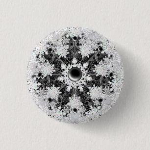 Keramisk snöre svart och snöflake knapp