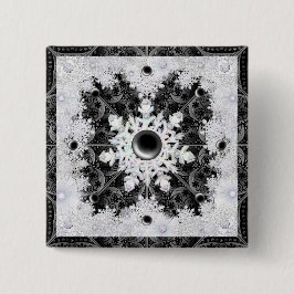 Keramisk snöre svart och snöflake knapp