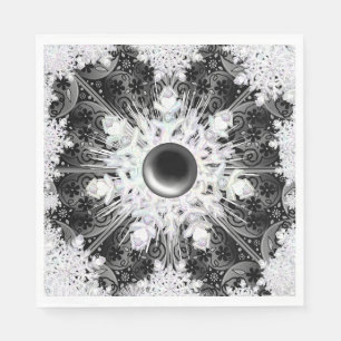 Keramisk snöre svart och snöflake pappersservett