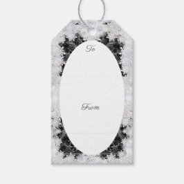 Keramisk snöre svart och snöflake presentetikett