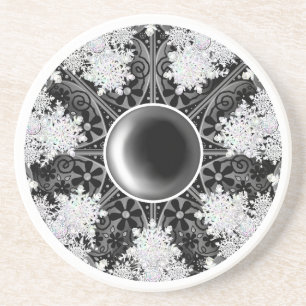Keramisk snöre svart &snöflake underlägg