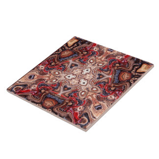 Keramisk stam- Psychedelic jord belägger med tegel Kakelplatta