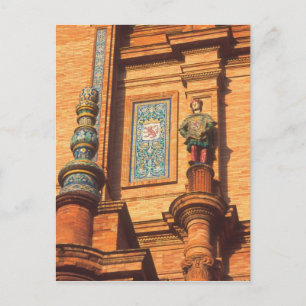 Keramisk staty detalj på Plaza de Espana i Vykort