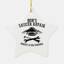 Keramisk stjärnornament/ BSR svart logotyp Ceramic