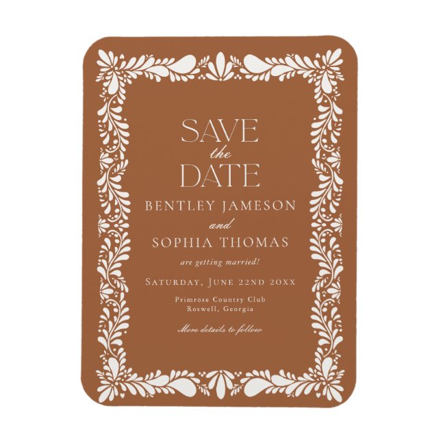 Keramisk Talavera-platta Spansk Fiesta Spara datum Magnet (Vertikal)