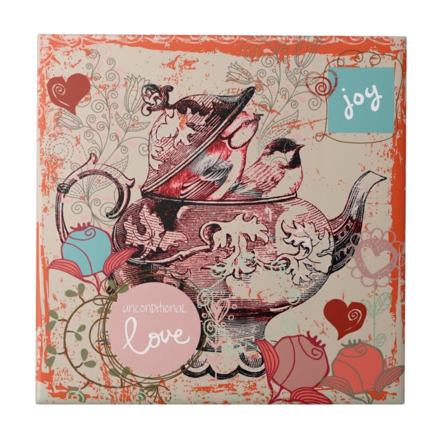 Keramisk tekannafantasiGrunge belägger med tegel Kakelplatta (Framsidan)