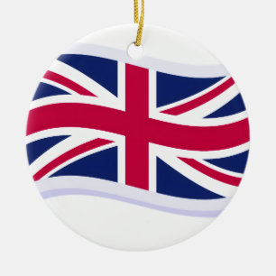 Keramisk träddekoration med Union Jack Julgransprydnad Keramik