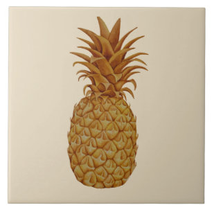 Keramisk tropisk hawaiansk guld- ananas belägger kakelplatta