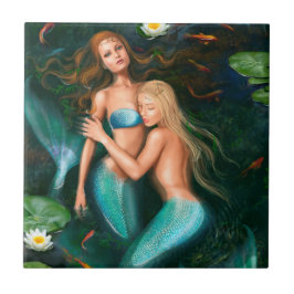 Keramiska dekorativa Sjöjungfruar Tile Kakelplatta