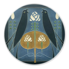 Keramiska dörrar och skåp - fåglar Ro Knopp