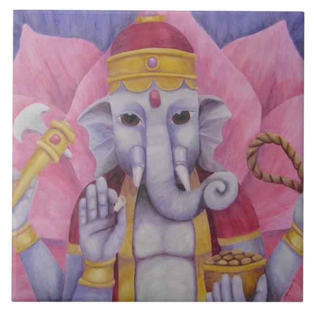 Keramiska Ganesh belägger med tegel Kakelplatta (Framsidan)