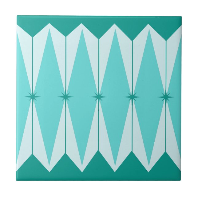 Keramiska geometriska diamanter & Starbursts Kakelplatta (Framsidan)