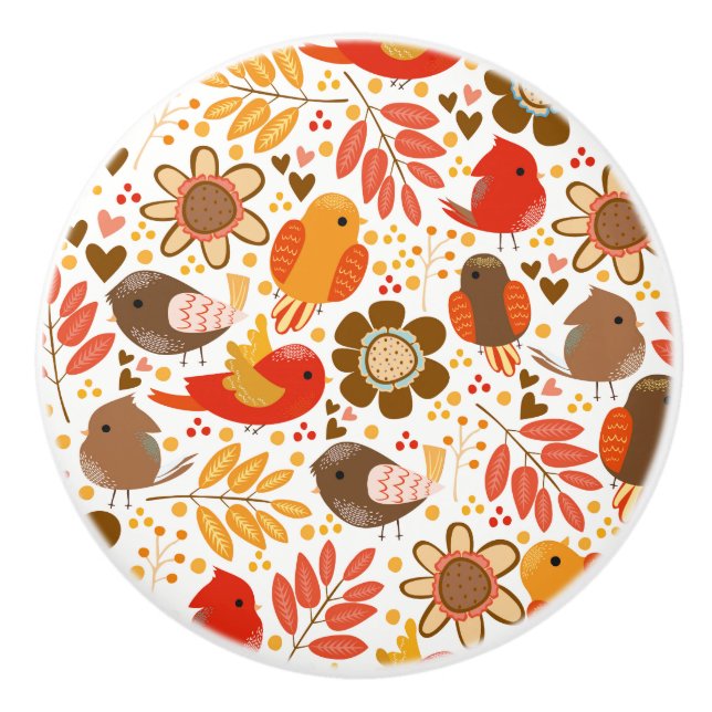 Keramiska kabinettfåglar knopp (Framsidan)