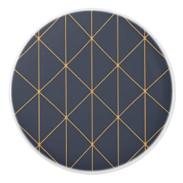 Keramiska knop - Geometric Guld och Blue Mönster Knopp