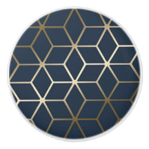 Keramiska knop - Geometric Silver och Blue/Grått