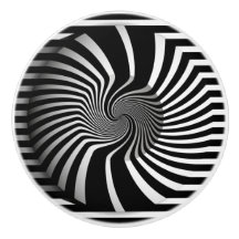 Keramiska knop - Psykedelic Art Swirl B/W