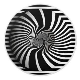 Keramiska knop - Psykedelic Art Swirl B/W Knopp