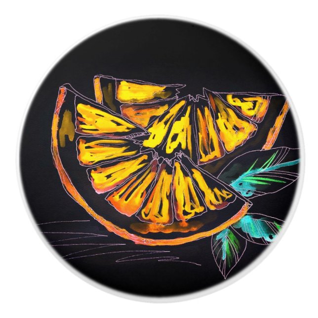 Keramiska knoppar av dekorationscitrusfrukter (Framsidan)