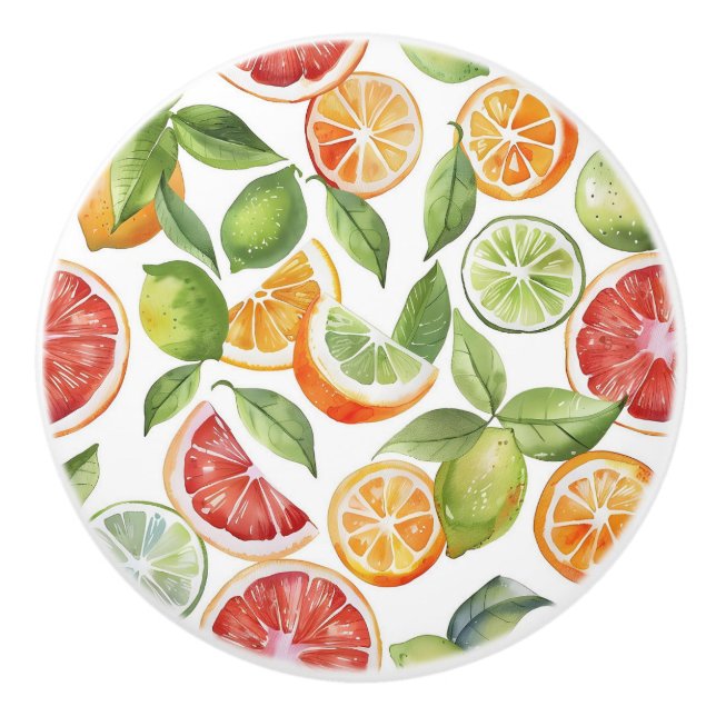 Keramiska knoppar av dekorationscitrusfrukter (Framsidan)