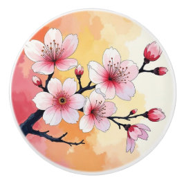 Keramiska knoppar av dekorativ blommigt