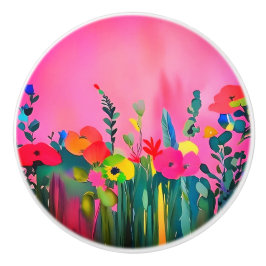 Keramiska knoppar av dekorativ blommigt