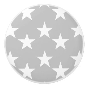 Keramiska knoppar för grått- och vitstjärnamönster