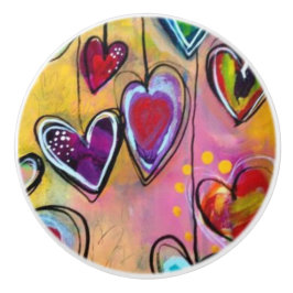 Keramiska knutar - flerfärgade hörn design 3 knopp