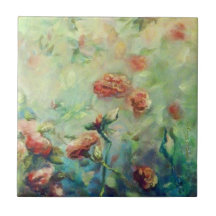 Keramiska målade ro belägger med tegel