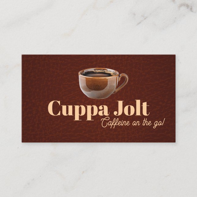 Keramiska Mugg i kaffe Visitkort (Framsida)